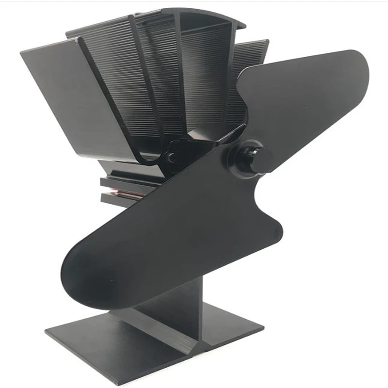 

New Designed 2 Blades Heat Powered Stove Fan for Wood Log Burner Fireplace Eco Friendly Thermal Power Fan 60°C Start Silent Heat