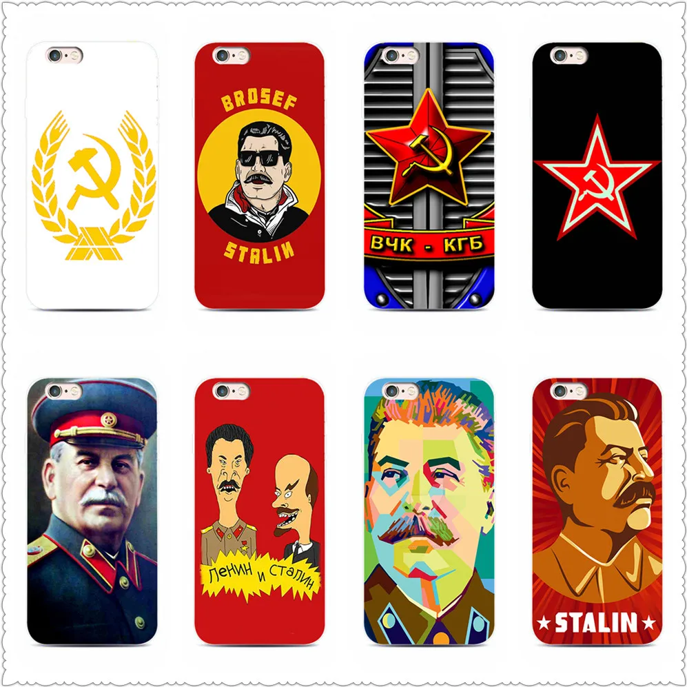 Stalin Soviet Union phone Case For iphone 6 5s X 7 8 Plus Black silicone case For Samsung s5 6 s7 edge s8 s9 plus Case Cover