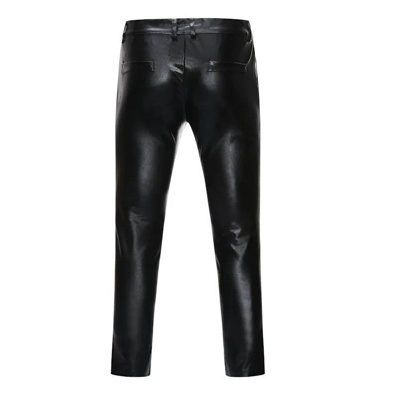 Gold Shiny Metallic Sweatpants Men Pants Bronzing Hip Hop Nightclub DJ Streetwear Trousers Party Motorcycle Leather Jogger Pants 5
