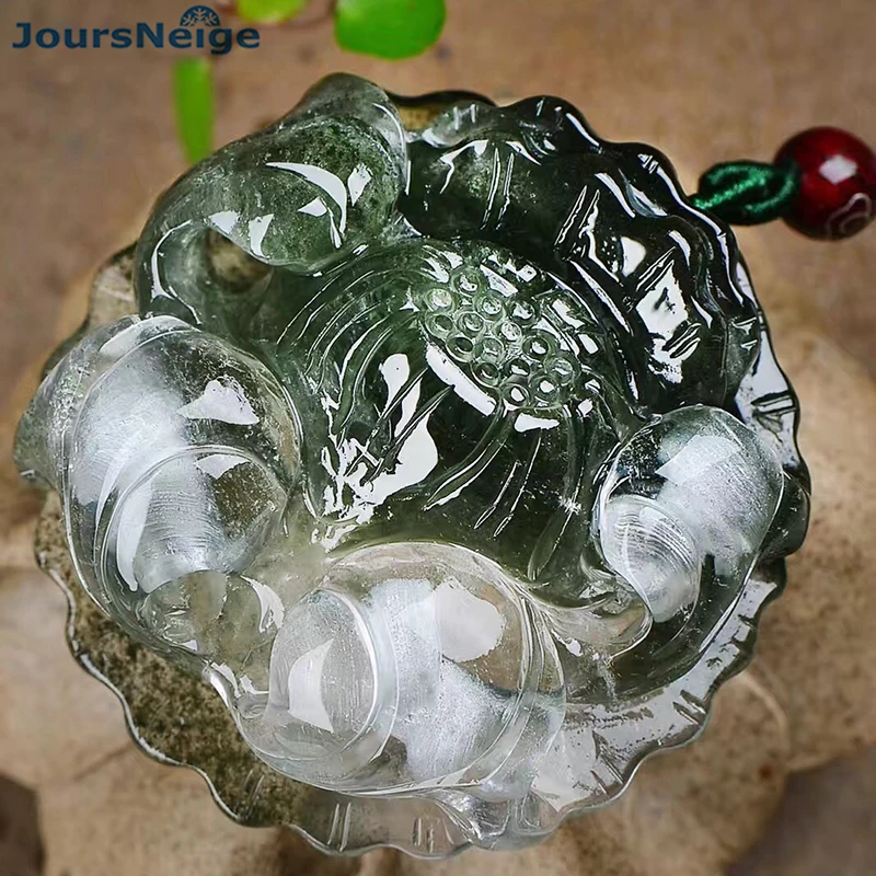 Wholesale Green Ghost Natural Crystal Pendants Hand Carved Peony Flower Necklace Lucky for Women Men Fashion Simple Jewelry Wholesale Green Ghost Natural Crystal Pendants Hand Carved Peony Flower Necklace Lucky for Women Men Fashion Simple Jewelry