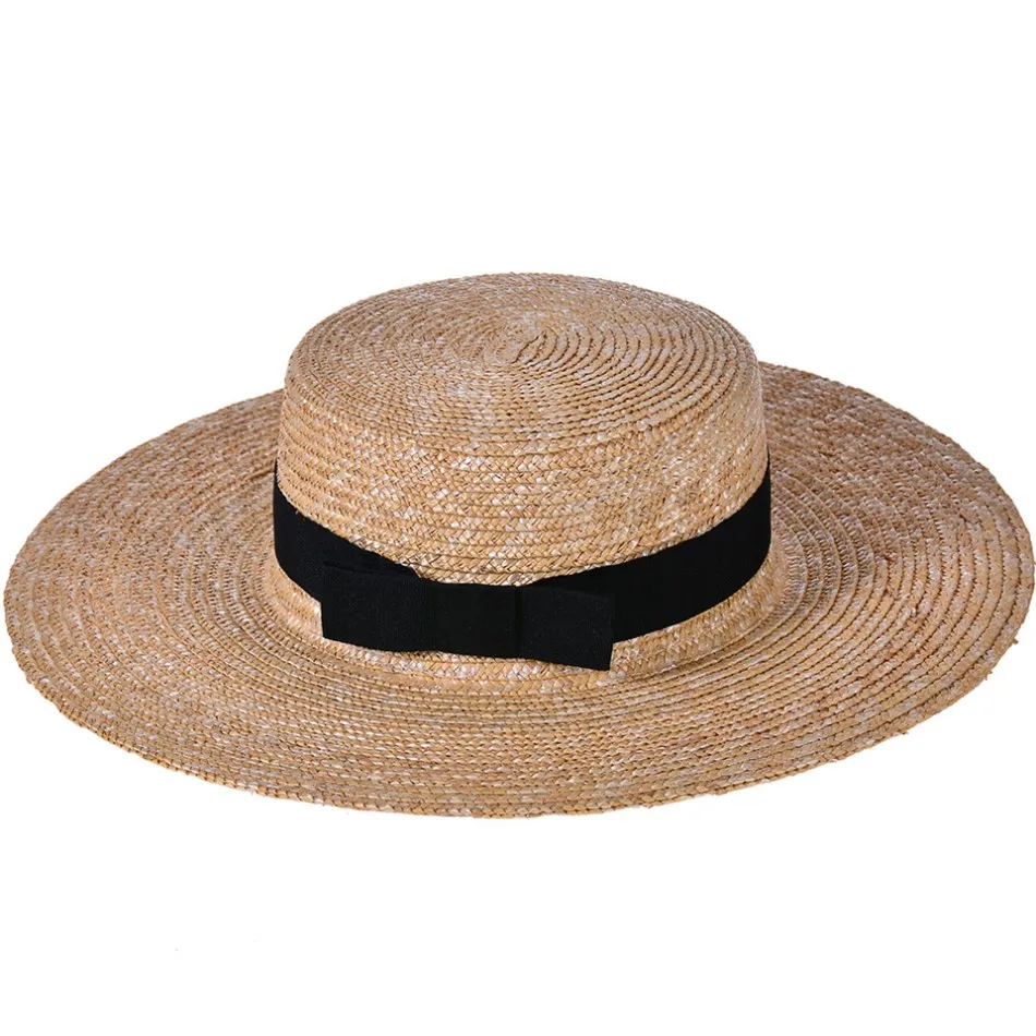 Новинка, Женская Солнцезащитная шляпа, французский стиль, шляпа с широкими полями, Повседневная Соломенная шляпа из натуральной пшеницы, одежда, галстук, пляжная шляпа, шляпа, женская шляпа, Ete
