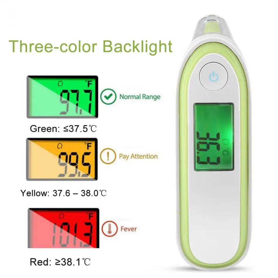 Детский Взрослый ушной лоб ЖК Цифровой Инфракрасный электронный термометр Монитор Температуры ушной термометр