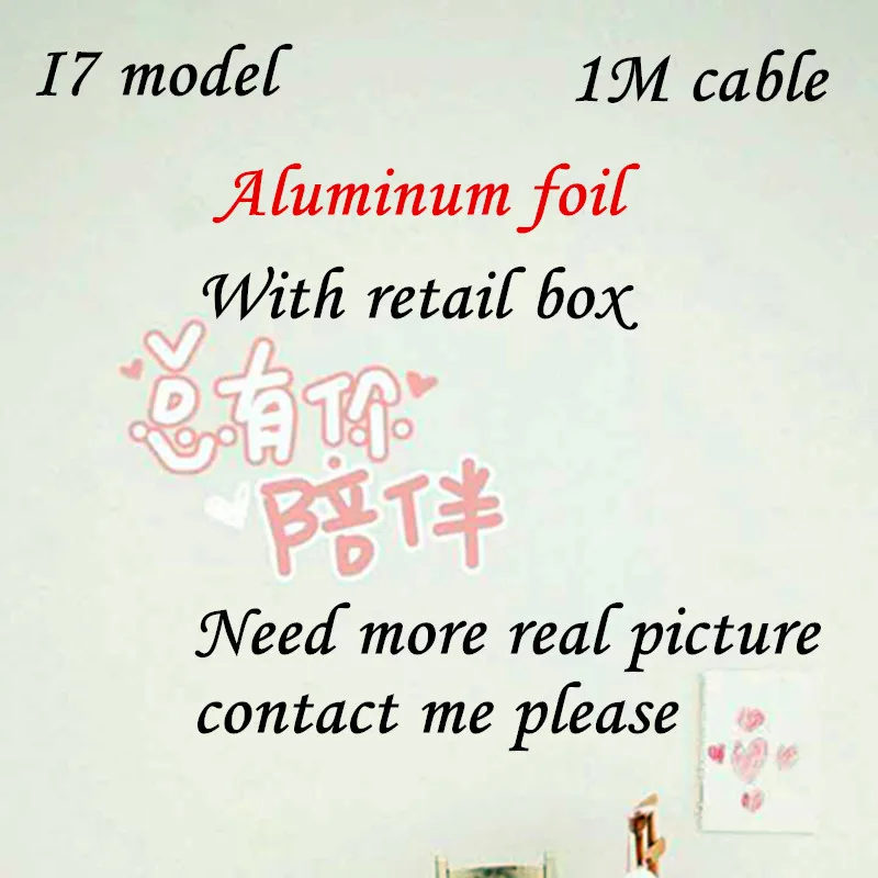 

10pcs/lot 1m OD 3.0mm AAAA Quality USB Data Charger usb Cable With aluminum foil for iPhone x 8 7 6s 6 plus 5s with retail box