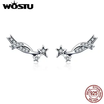

WOSTU 100% 925 Sterling Silver Cubic Zirconia Sparkling Meteor Star Drop Earrings Wedding Fashion Jewelry 2020 Femme BKE442