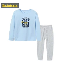 Balabala/пижамный комплект с принтом для мальчиков; мягкая хлопковая Пижама для мальчиков-подростков; комплект одежды для сна; нижнее белье; одежда для сна; сезон осень-зима