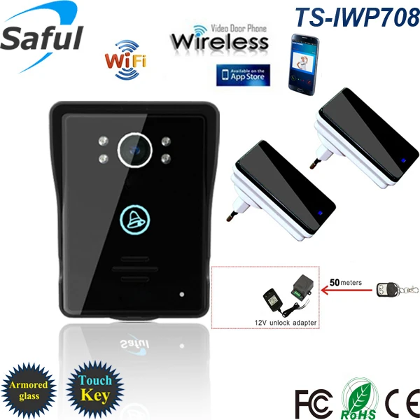 

Saful Wifi doorbell 7 TFT Color video door phone Clear photos camera Intercom Doorbell System doorphone IR night vision