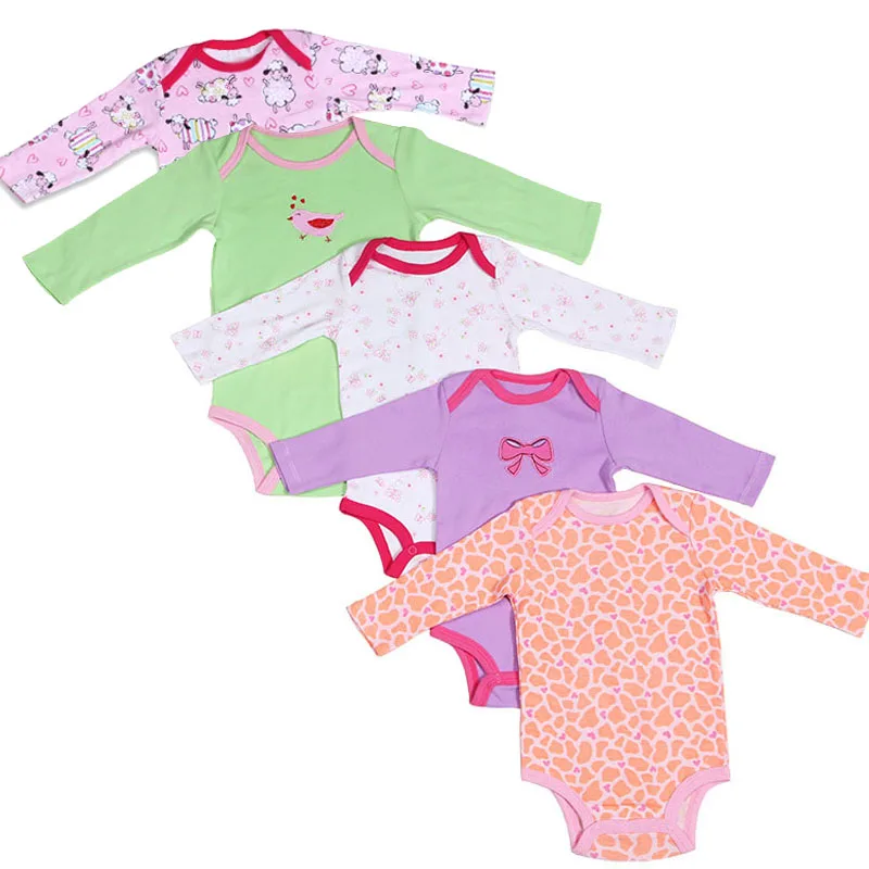 5 шт. детское хлопковое боди с длинным рукавом 3 24 м|baby bodysuits|infant bodysuitbodysuit baby |