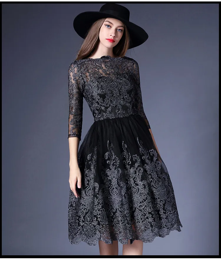 Летнее высококачественное тонкое кружевное газовое платье с вышивкой; вечерние платья; vestido de festa vestidos