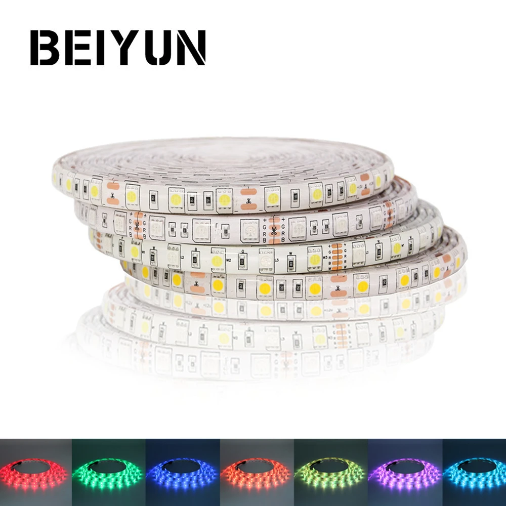SMD 5050 RGB Светодиодная лента Водонепроницаемая DC 24 В светодиодный светильник 5 м 300