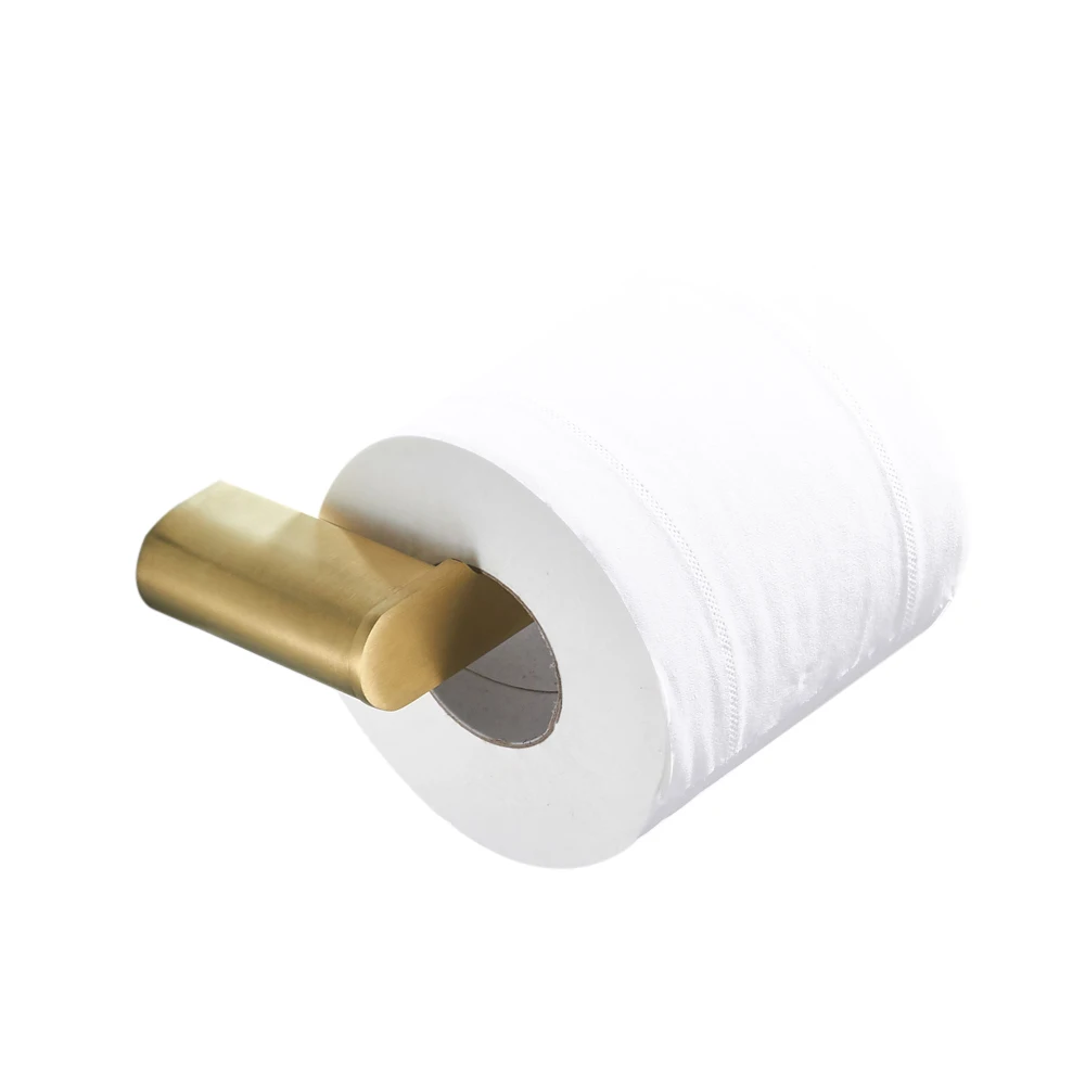 

Leyden Stainless Steel Toilet Paper Holder Brushed Gold,Wall Mounted Tissue Holder Round Edge and Corner