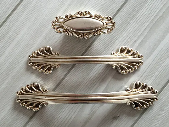 Gabinete Manijas tirador cajón tiradores manijas antiguo plata vintage