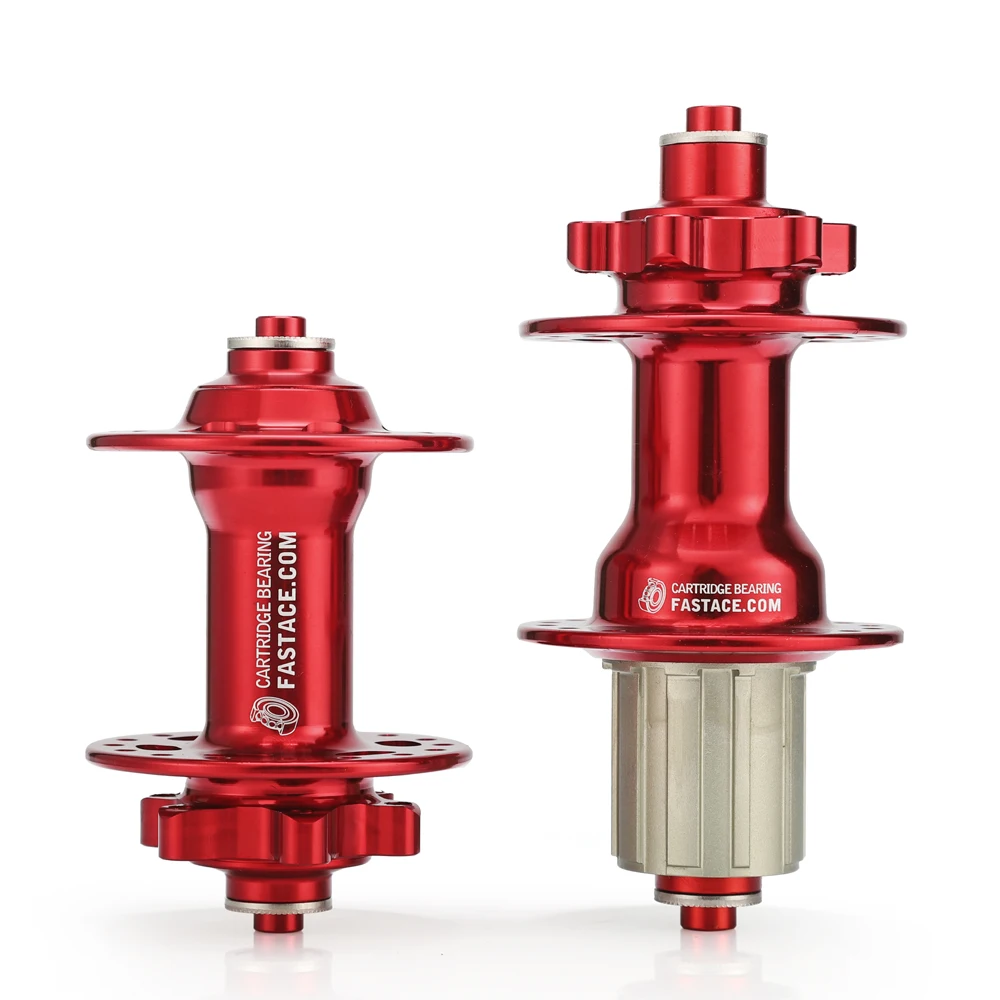 

Fastace Front Rear Hub Set 2/4 Bearings 32 Holes Quick Release Ultralight 456g/pair 3 pawls Mountain Bike hubs Disc Brake Red