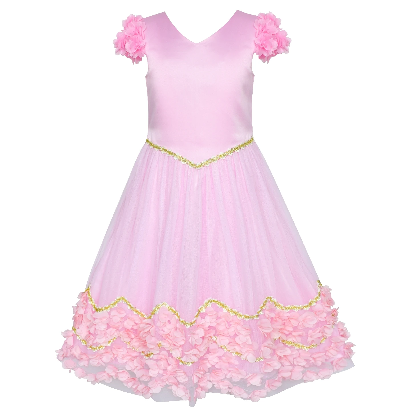 Flower Girl Dress Pink Floral Wedding Bridesmaid Party 2019 Summer