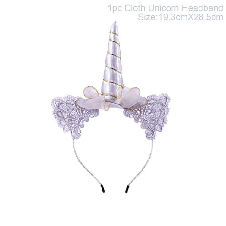 QIFU Unicorn Party Decorations Unicorn Birthday Party Supplies Unicornio Party Headband Set Girl Deco Baby Shower Decorations - Цвет: unicorn headband 4