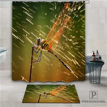

Custom Dragonfly (1) Waterproof Shower Curtain Doormat Home Bath Bathroom Polyester Fabric Multi Sizes#2019-1-05-92