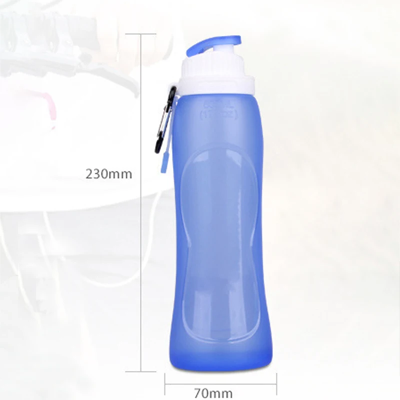 500 мл силиконовая однотонная цветная Спортивная бутылка складная сумка для воды удобная домашняя дорожная бутылка для воды складной стакан для воды