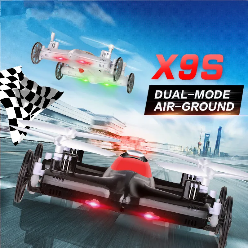

Hot sell rc toy X9S X9 2.4Ghz 4CH remote control RC Drone Powered Off-road Sport Rally Racing 4WD RC Flying Car Quadcopter