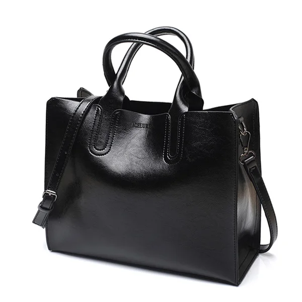ACELURE, женская сумка на плечо, простые сумки, известные бренды, большая сумка-тоут, Ретро стиль, женские сумки через плечо, женские сумки - Цвет: black