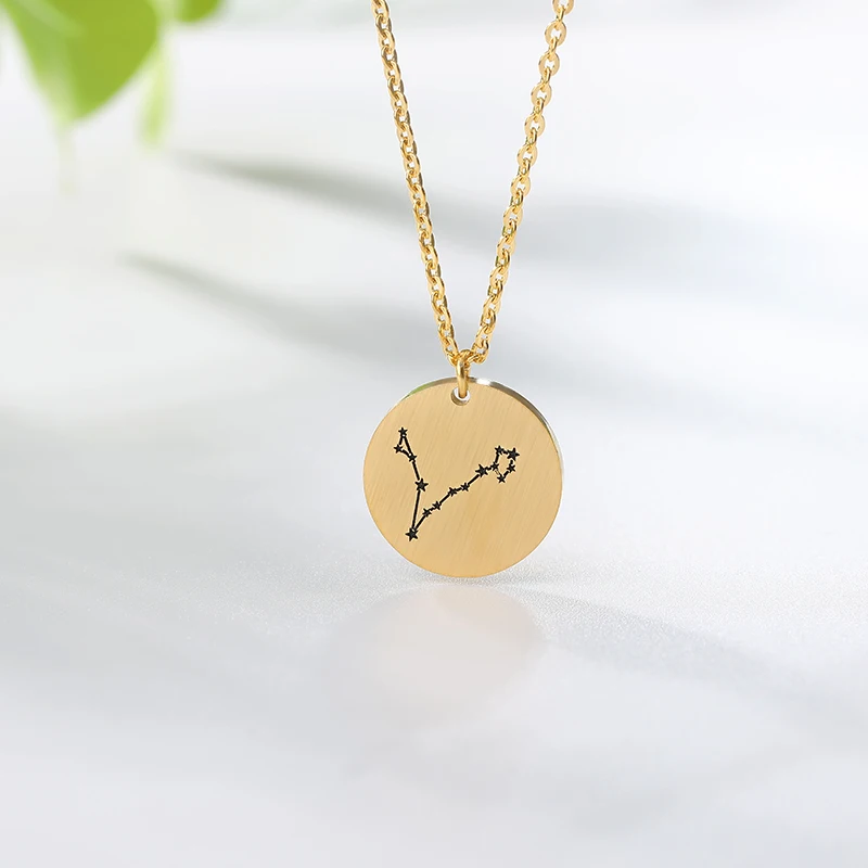 

Scorpio Zodiac Constellation Necklace Pendant Stainless Steel 12 Constellation Necklaces For Women Celestial Keepsake Jewelry