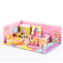 3D замок паззл с архитектурой головоломка модель бумаги DIY строительство дома шаблон подарок для детей Детские игрушки Дети Раннее Обучение