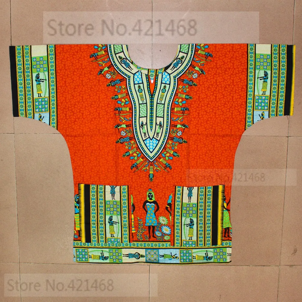 (Fast shipping) New fashion design african traditional printed 100% cotton Dashiki T-shirts for unisex (MADE IN THAILAND) african suit