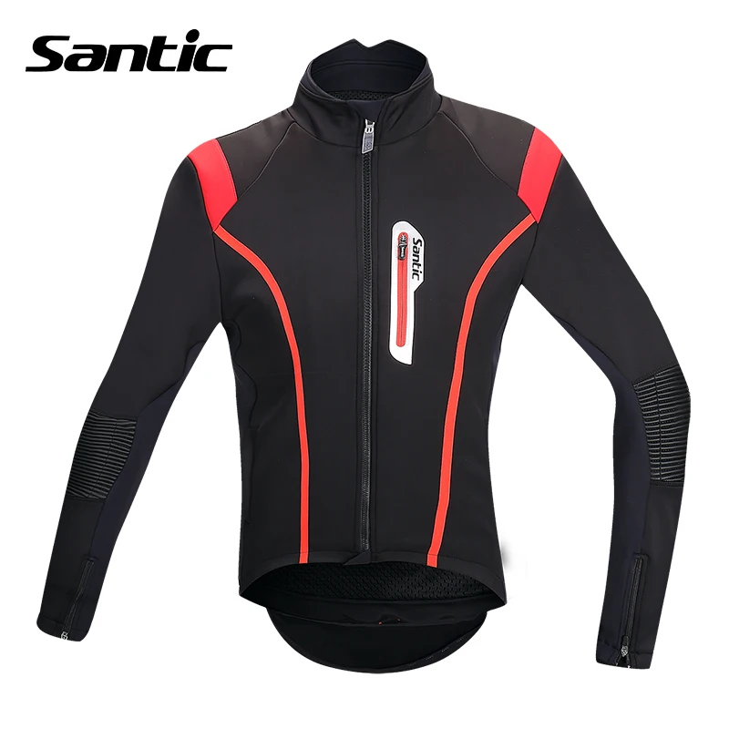 Santic Cycling Winter Jacket Athletic Training Windproof Fleece Termal Cycling Wind Coat Long 