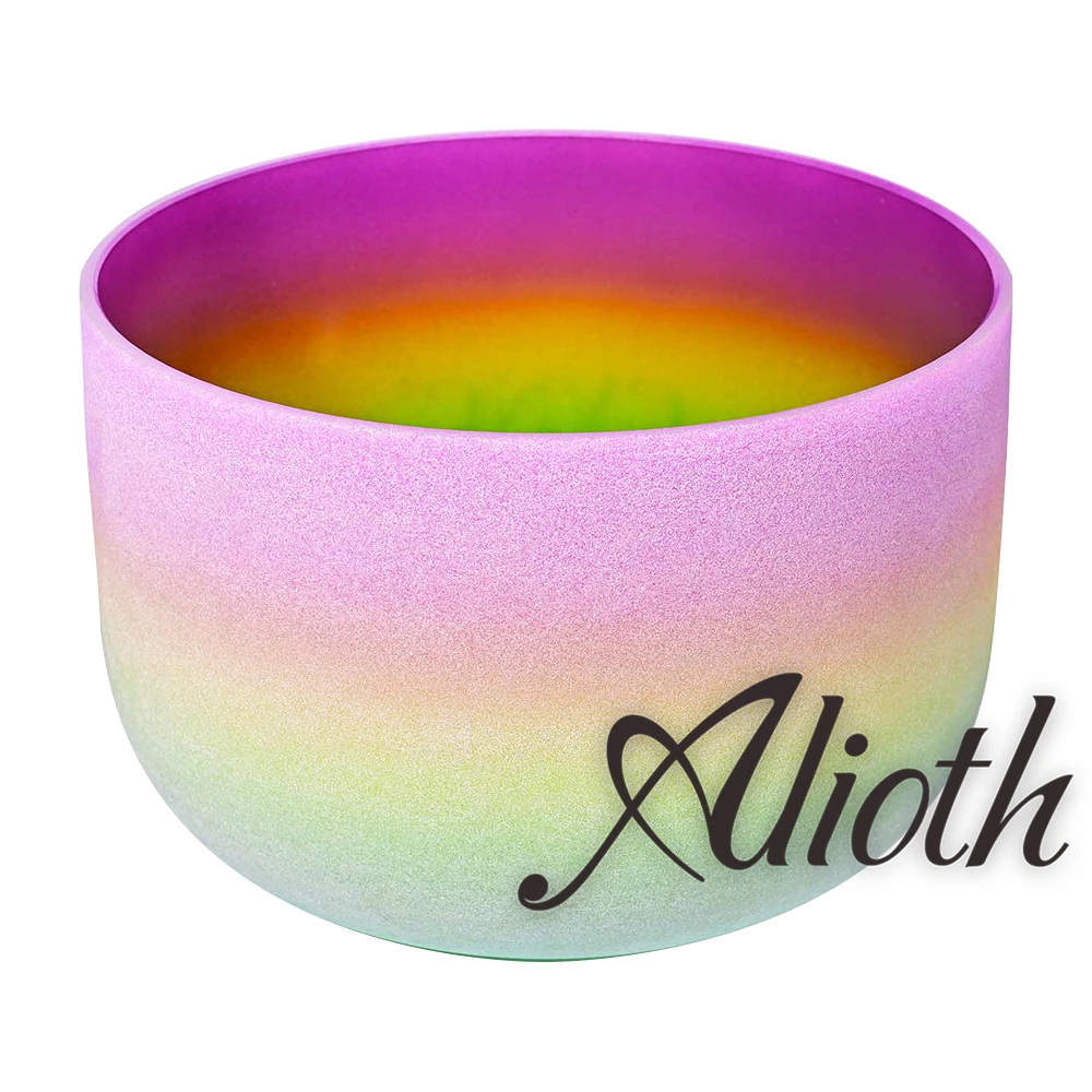 

8 Inch Rainbow Colored B Note Crystal Singing Bowl for Crown Chakra Balancing/Yoga/Meditation/Sound Therapy