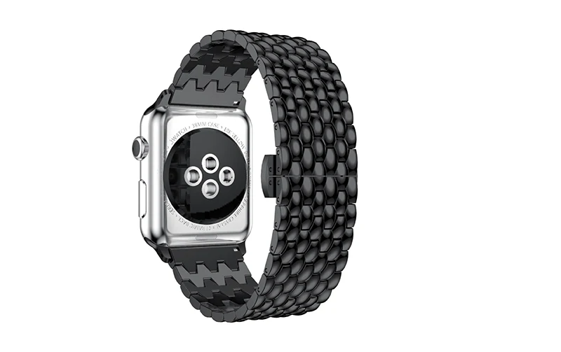 Luxuty Metal Watch band for apple smart watch strap Stainless Steel design Men's watch strap bracelet (5)