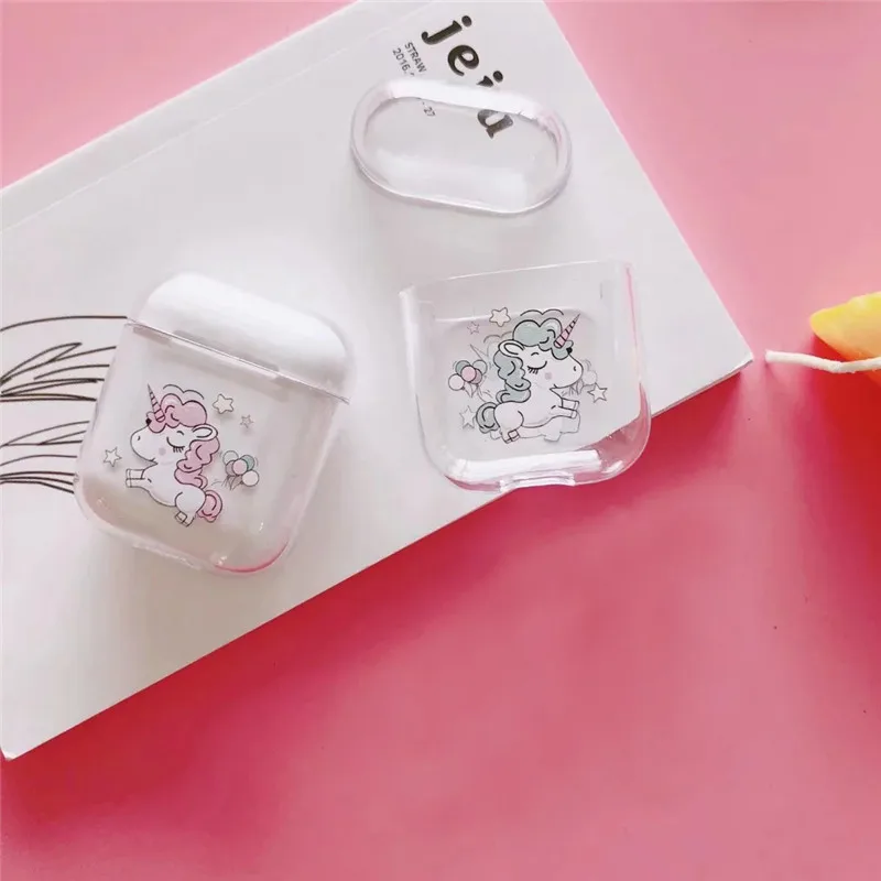 Чехол с мультяшным единорогом для Airpods милый чехол наушников AirPods аксессуары
