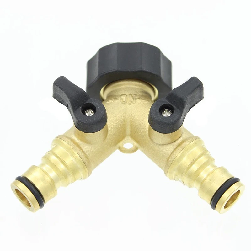 2 Way Y Shape Brass Shunt Adapter 3/4" Tap Connector Garden Hose Faucet