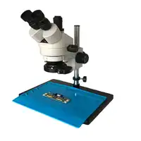 Big boom table 7-45X Simul Focal Trinocular stereo microscope 56 adjustable led lights sourcing smartphone IC board repair mat