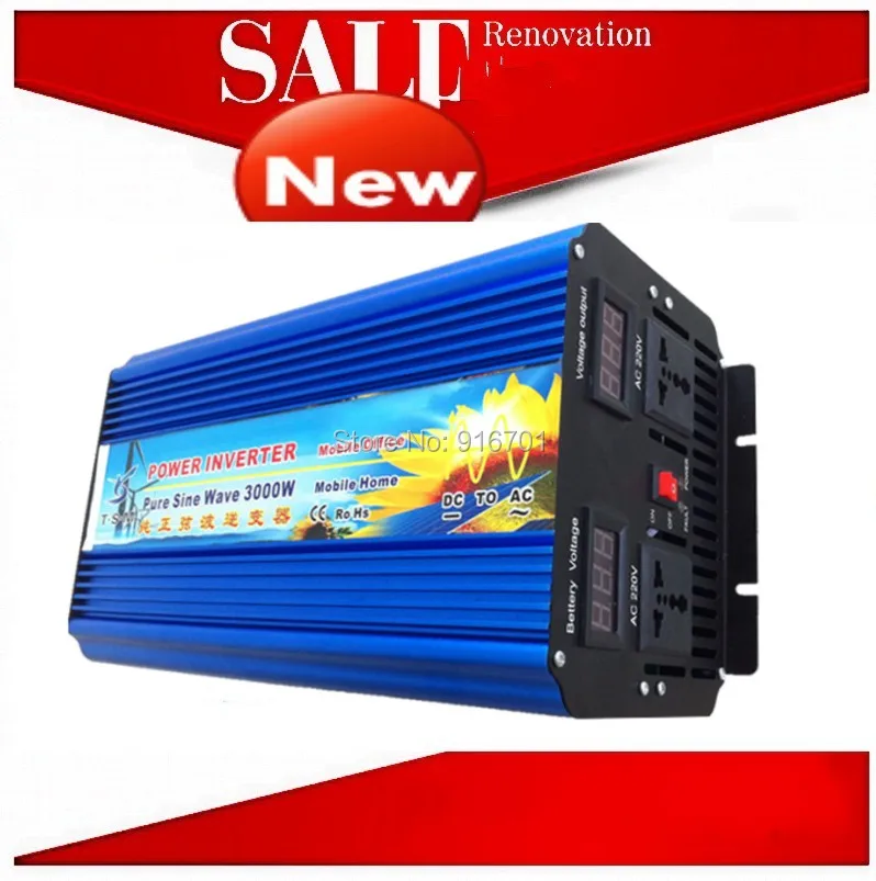 

6000W peak 3000W DC24V/12V AC220V Pure Sine Wave Inverter with digital display