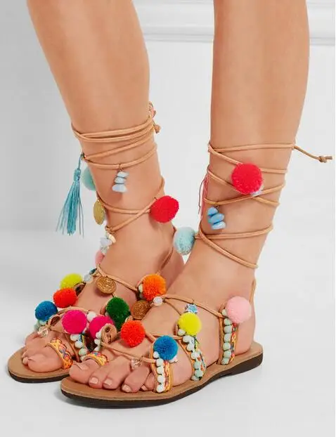 multi coloured flat sandals uk