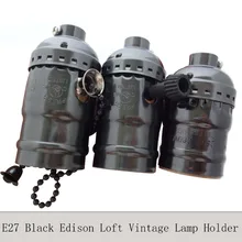 3 шт./лот UL винтажные Цоколи для ламп E26 E27 патрон для лампы Эдисона Ретро вытяжной цепной замок переключатель ручка переключатель подвесной светильник патрон лампы