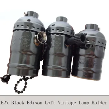 

3PCS/Lot UL Vintage Lamp Bases E26 E27 Edison bulb Socket Retro Pull Chain Zipper Switch Knob Switch Pendant Light Lamp Holders