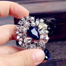 Новая мода Повседневная синяя птица | Хрустальный галстук Пуаро Галстуки сценический мужской Корейский ночной клуб метросексуальный воротник