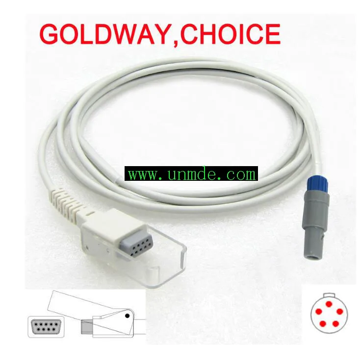 5-контактный Удлинительный кабель GOLDWAY UT4000A Spo2 адаптер MMED6000D/D spo2 2 4 м 1 год гарантии