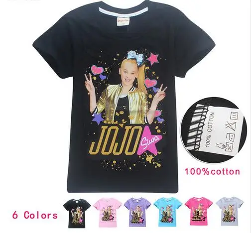 

4-14y JOJO SIWA Cotton T Shirts for Girls 2018 Summer Short Sleeve Tshirt for Kids Baby Girl T Shirt Teens Tops Children Clothes