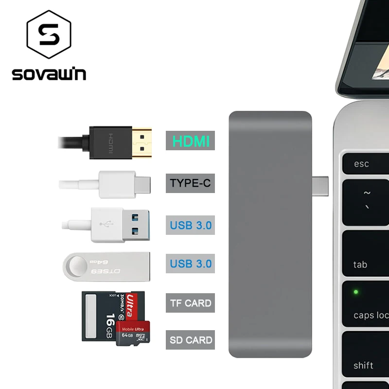 USB разветвитель из алюминиевого сплава 4K HDMI 3 0|hub splitter|usb 3.0 hub3.0 hub |