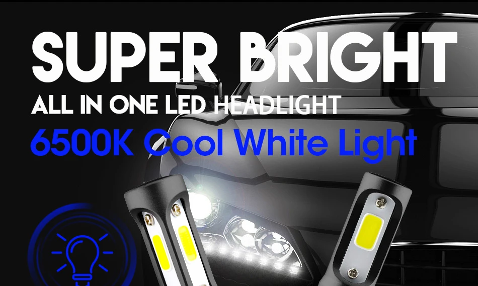 1 Pair Car light H4 LED H7 H11 H1 H8 H9 9004 9005 9006  LED Car Headlight Bulbs 72W 8000LM 6500K Auto Headlamp 12V 24V foglight0