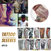 6 шт рукава татуировки бесшовные наружные спортивные охлаждающие рукава УФ Защита от солнца езда Баскетбол Волейбол Бег рука рукав мода