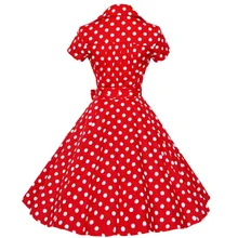 4XL plus size 2016 New Summer Women Retro Vintage Pin Up Dresses 50s 60s Polka dots Cotton Dress Short sleeve Vestido de fiesta