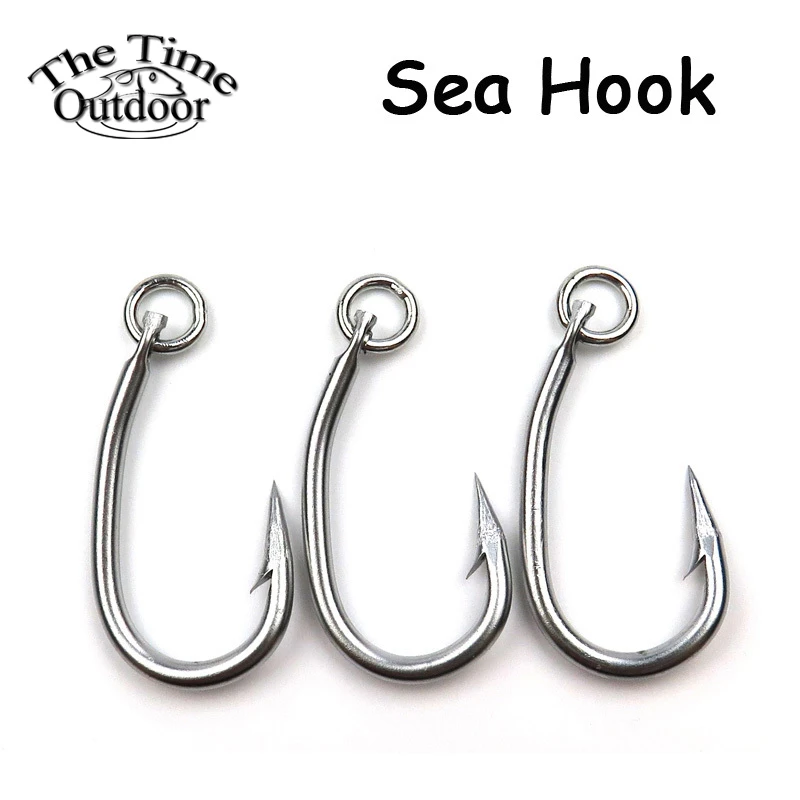 2 Pcs/lot Saltwater Tuna Fishing Hooks Shark Tuna Hook Barbed Stainless