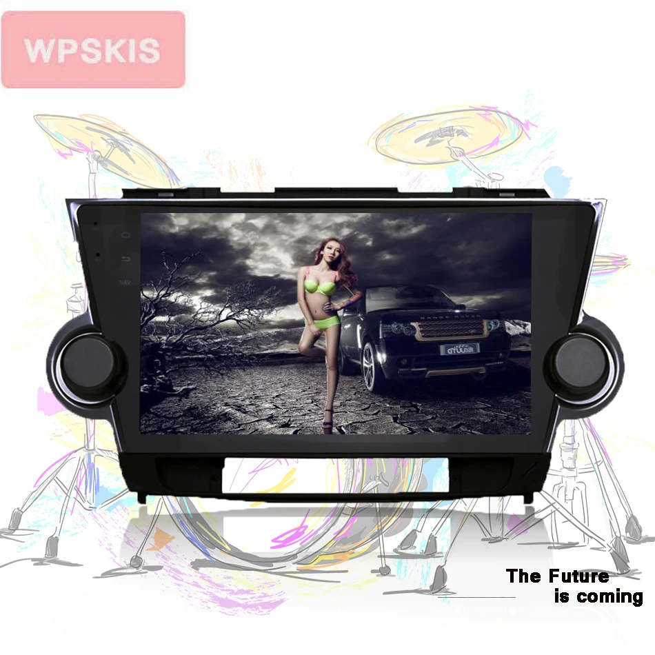 Top Octa Core 10.1" Stereo 1024*600 Android 9.0 Car DVD GPS Navigation Playerfor Toyota Highlander 2009-2014 Pc Bluetooth 3/4G Radio 1