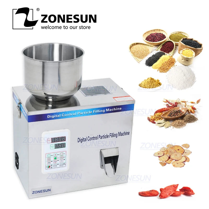 ZONESUN машина для розлива чая 1 100 г взвешивания зерна лекарств семян фруктов соли