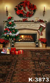 

Vintage Indoor Christmas Festival Decor Backgrounds Cloth Digital Art Fabric Child/Baby Vinyl Background Photographic