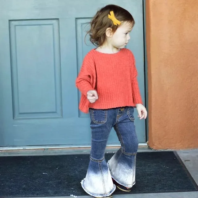 AiLe Rabbit  2018 Autumn INS Girls Jeans Popular Horns Denim Pants Fashion Wild Fall Essential Button Ghost Mermaid k1