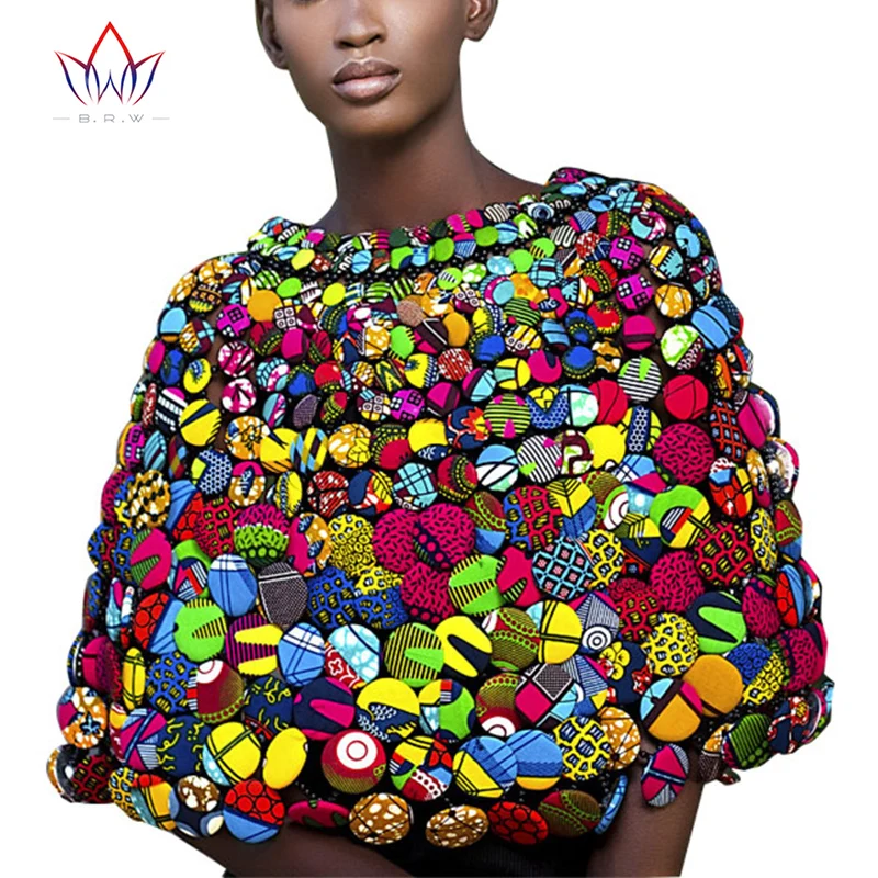 

BRW 2018 African Ankara Print Colorful Buttons Necklace Buttons Shawl African Ankara Necklace Handmade Tribal Jewelry WYX07