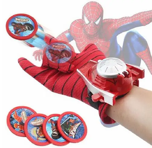 "Человек-паук" запуска перчатки Косплэй костюм реквизит супергероя Бэтмен Железный человек перчатки на Хэллоуин для детей подарок на день рождения - Цвет: Spiderman