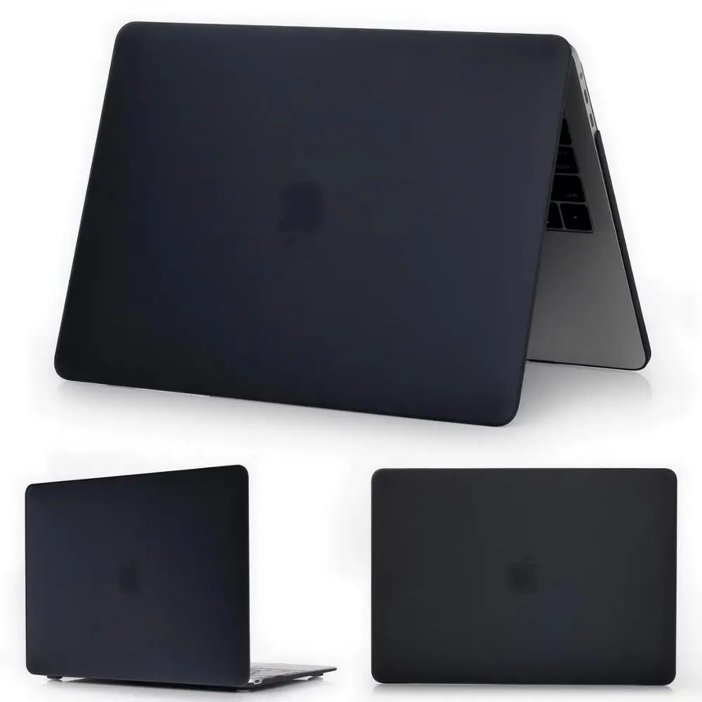 Чехол для ноутбука ZAIWJ для MacBook Air Pro retina 11 12 13 15 для Mac book Новинка Pro 13,3 15,5 дюймов с сенсорной панелью+ чехол для клавиатуры - Цвет: Matte black